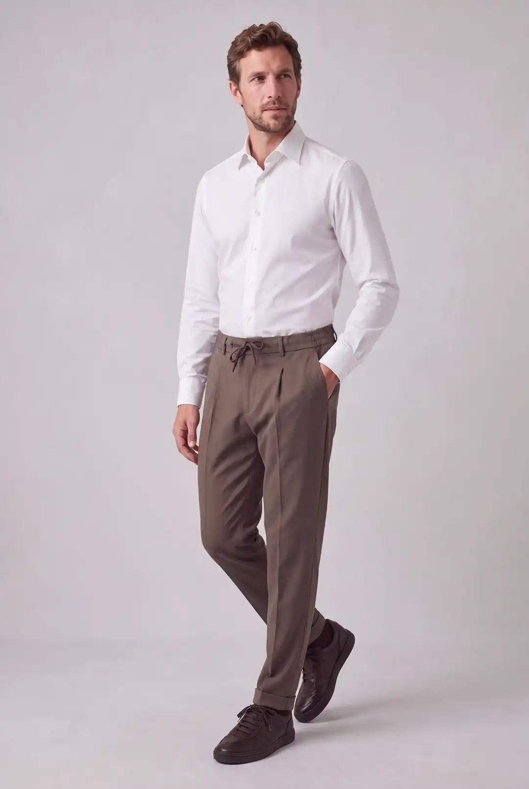 Lastikli Bağcıklı Modern Pantolon ürün görseli (5/6)