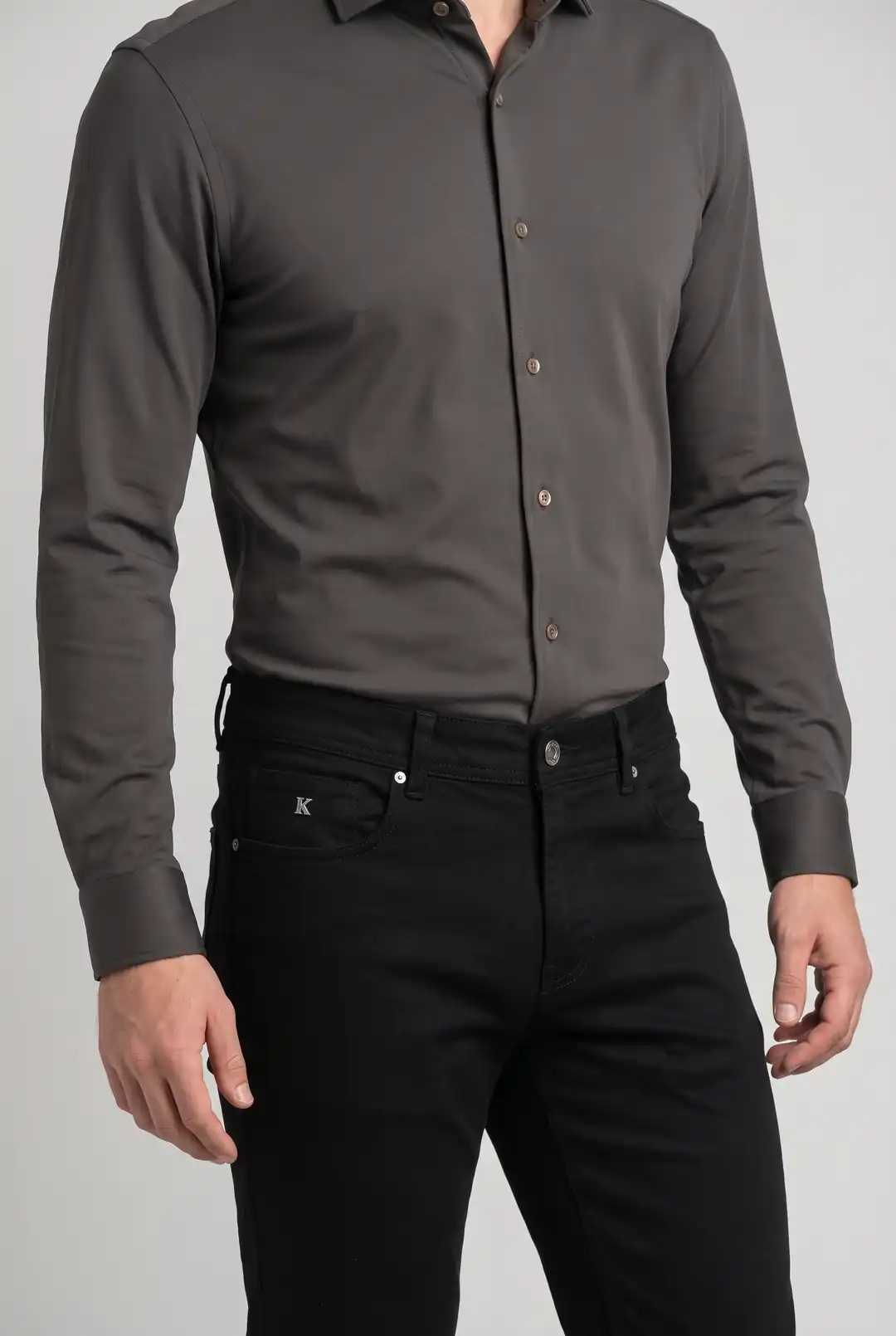  Modern Kot, Kesimli Denim Pantolon