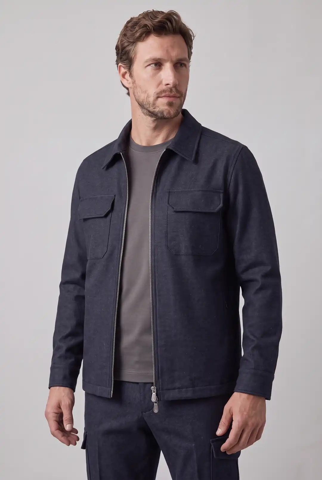 Fermuarlı İki Cepli Overshirt Gömlek ürün görseli (3/7)