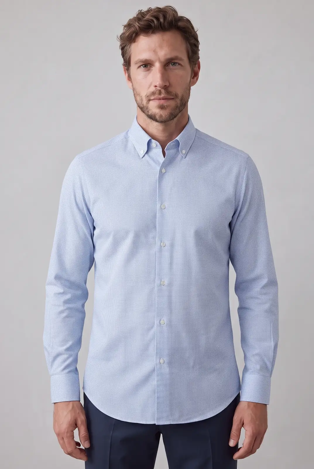 Modern Fit Düğmeli Yaka Gömlek ürün görseli (1/7)